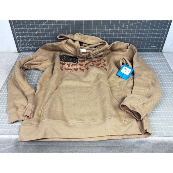 Columbia Men's PHG Game Flag II Hoodie, Sahara/Cordovan Big Game Flag Sz. M - Picture 2 of 11